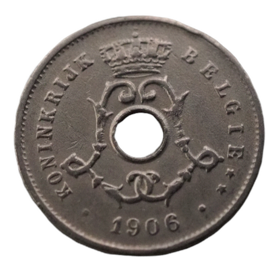 Belgium 5 Centimes 1906 Coin N# 2585, Copper-Nickel, 2.5g