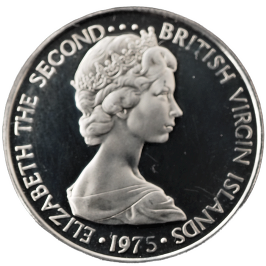 British Virgin Islands 10 Cents 1975 Coin, Copper-Nickel