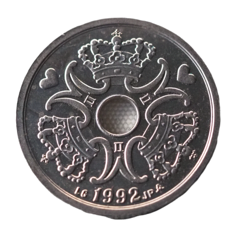 Denmark 2 Kroner Coin 1992 Reverse Copper-Nickel