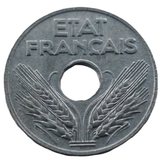 France 20 Centimes 1942 Coin Etat Francais