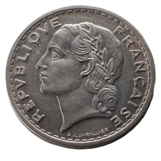 France Larillier 5 Francs 1933 Coin Obverse Nickel