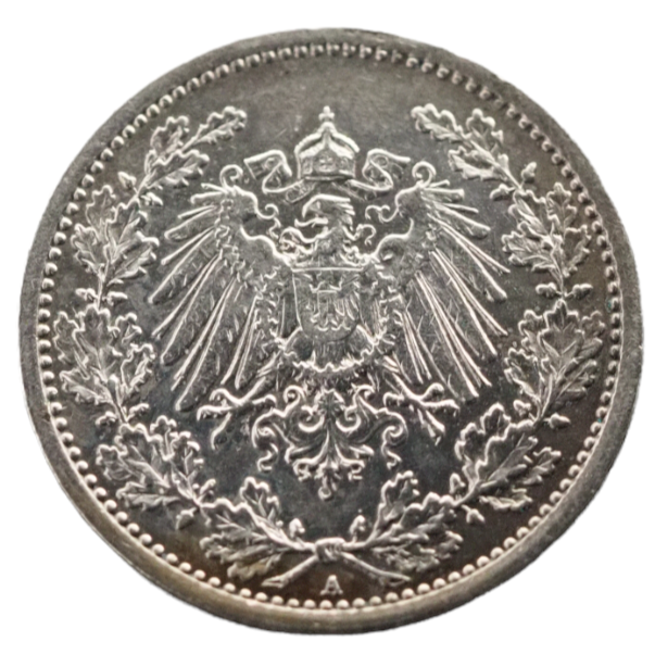 Germany 1915 1/2 Mark Silver Coin KM# 17