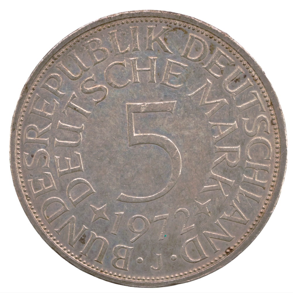 Germany 5 Mark 1972J SILVER Coin