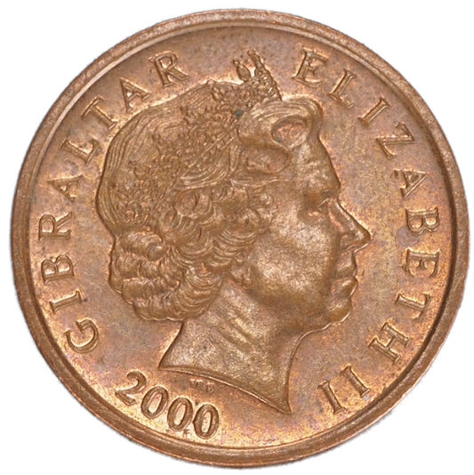 Gibraltar British 1 Penny 2000 AA UNC Coin KM# 773