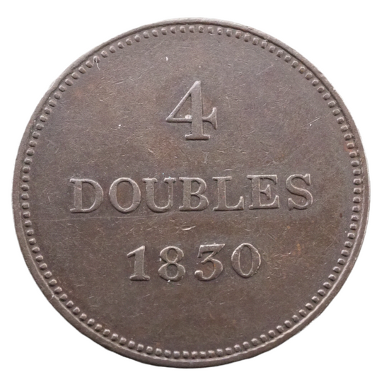 Guernsey 4 Dobles 1830 Coin N# 8781