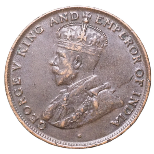 Hong Kong One Cent 1919-H Coin KM# 16