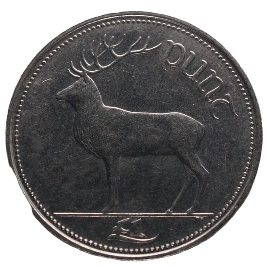Ireland One Punt Irish Coin 1990 KM# 27 UNC Copper-Nickel