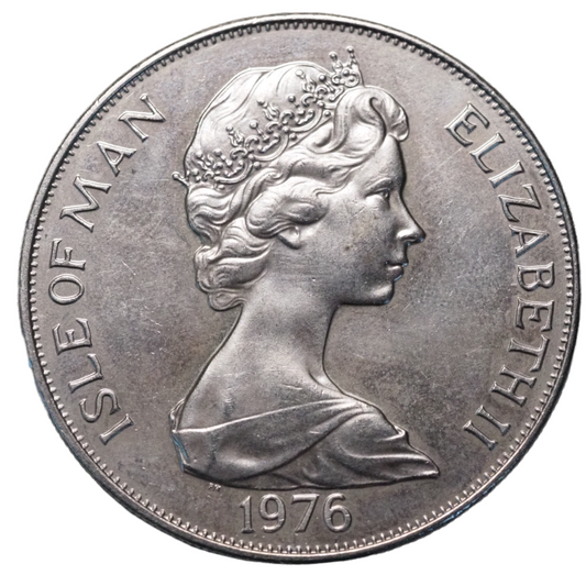 Isle of Man One Crown 1976 Queen Elizabeth II Horse Tram Medal