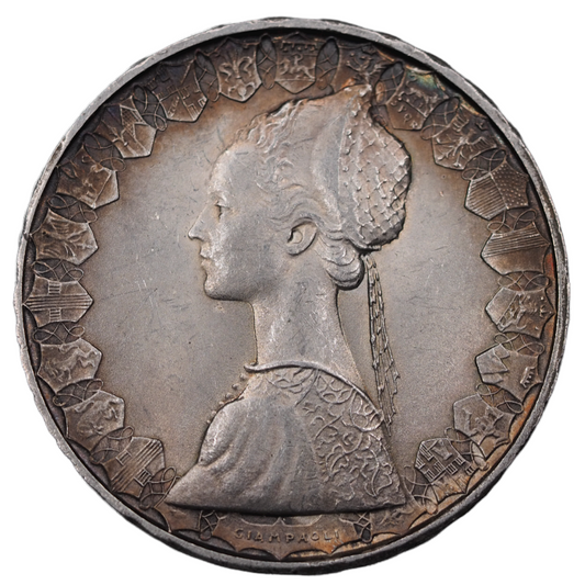 Italy L-500 1966 Silver Coin KM# 98 Toned