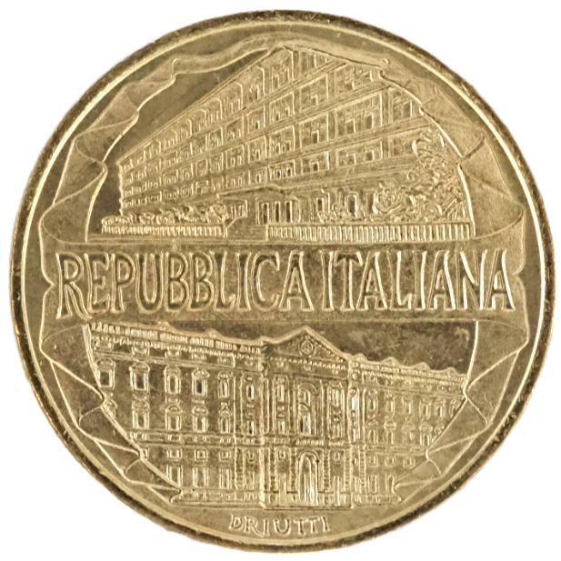 L-200 Lire Italy 1996 Coin KM# 184, Bronzital, 5g