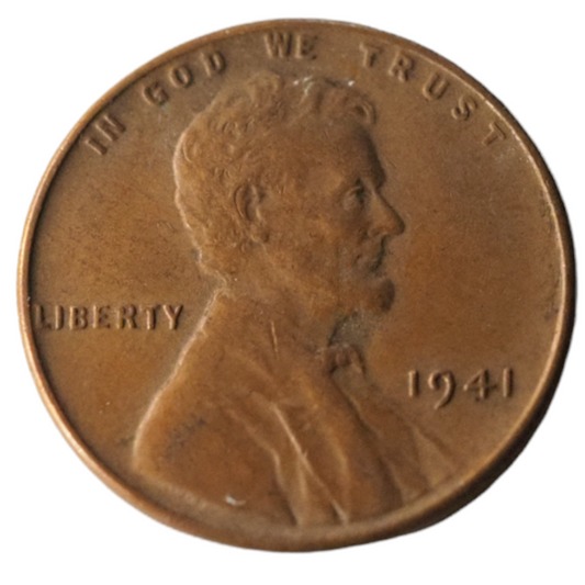 Lincoln Wheat Small Cents 1941 USA Copper Coin