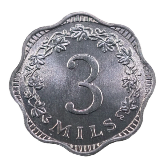 Malta 3 Mils 'Bee Over Honeycomb' 1972 Coin