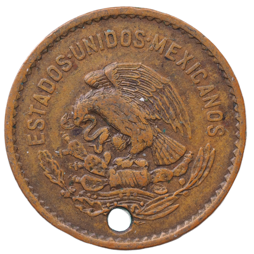 Mexico 1945 5 Centavos Coin Bronze