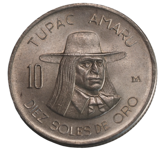 Moneda Tupac Amaru 10 Soles De Oro 1972 Peru Coin