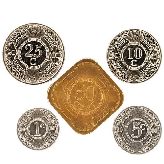 Netherlands Antilles 5 Coins Set 1, 5, 10, 25, 50 Cents 2000 UNC