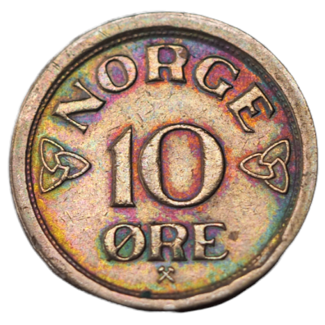 Norway 10 Ore 1957 Coin KM# 396