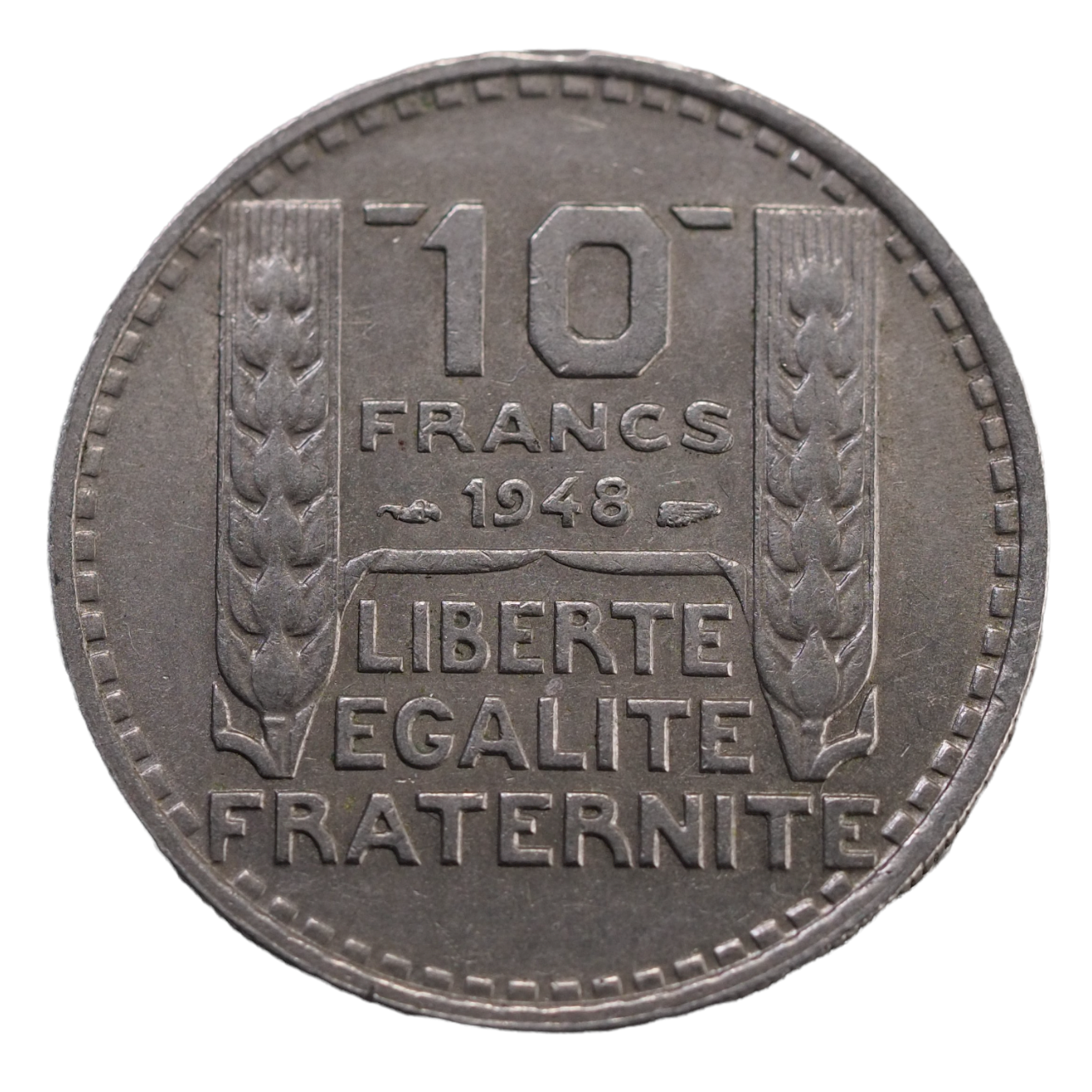 10 Francs France Turin 1948 Nickel Coin reverse
