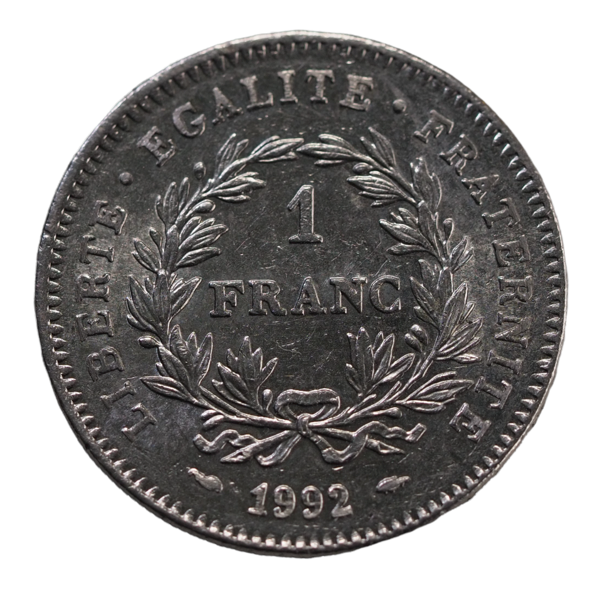 1992 France 1 Franc Coin Reverse View