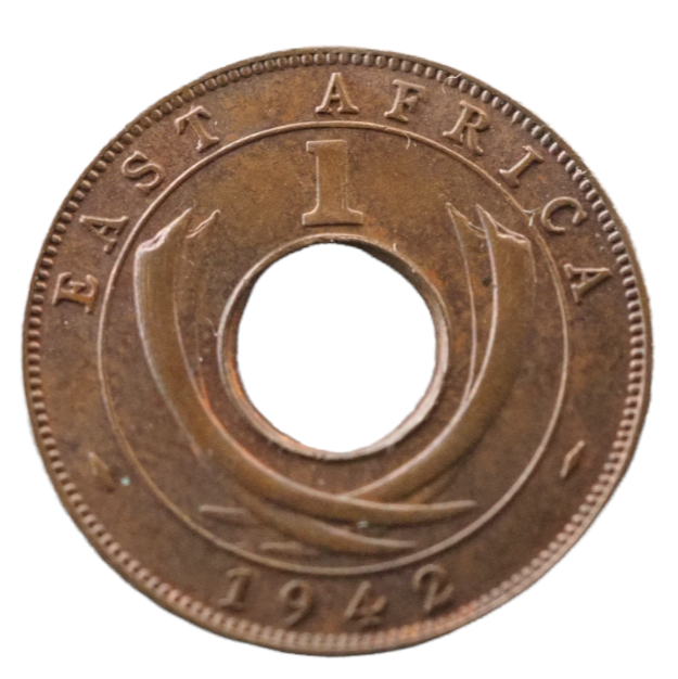 1942 East Africa George VI One Cent Coin - Reverse