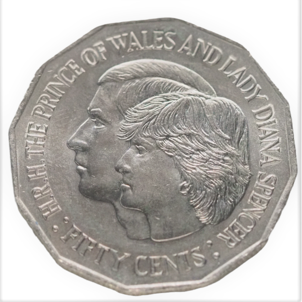 Lady Diana & Prince Charles 1981 Australian 50 Cent Coin