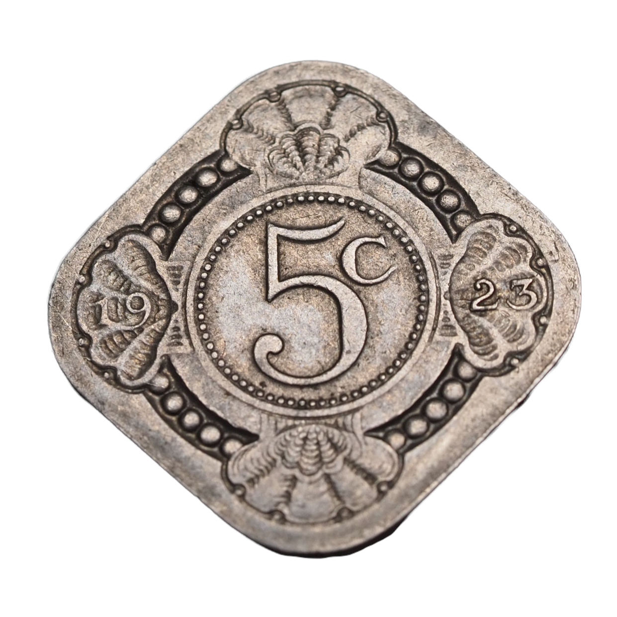 1923 Netherlands 5 Cents Coin Copper-Nickel