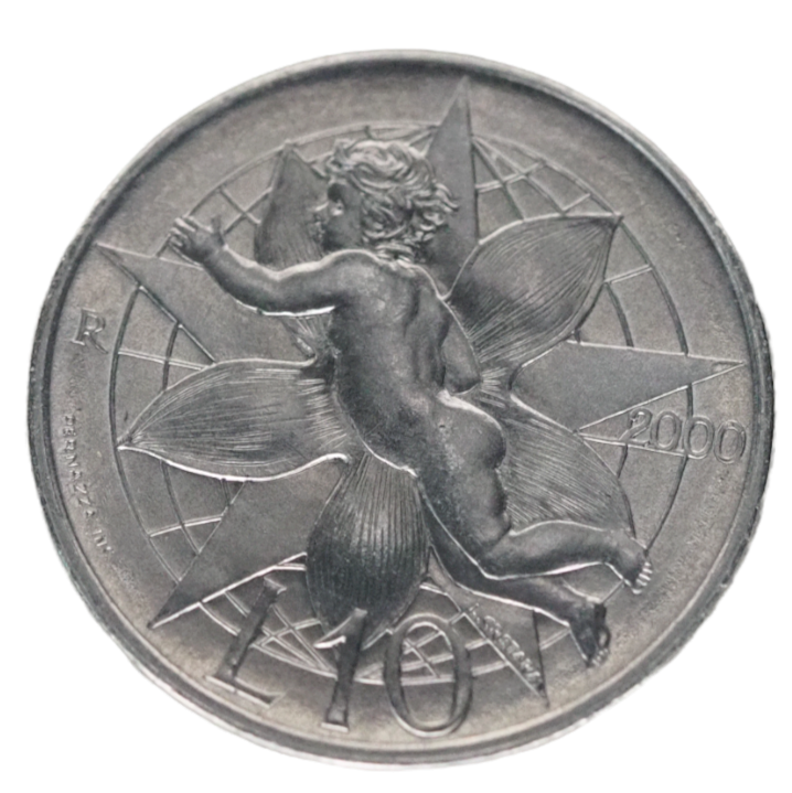 Reverse of 10 Lire San Marino 2000 Coin UNC