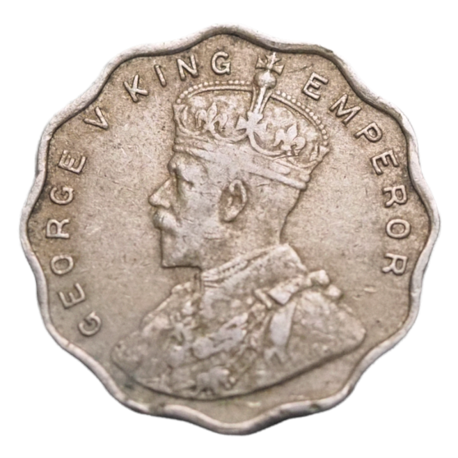1917 India 1 Anna Coin, King George V