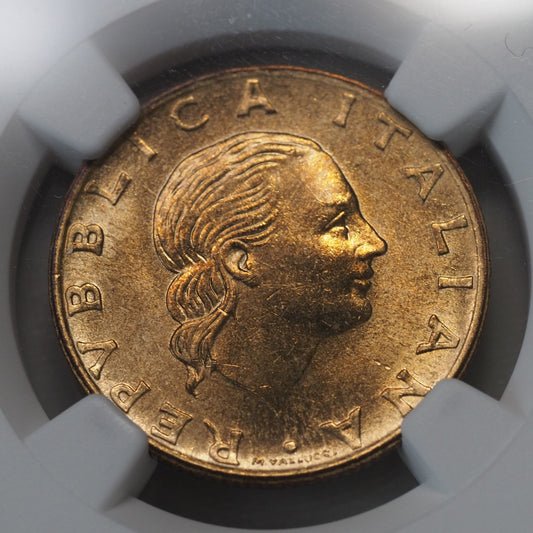 1978R Italy 200L MS 64 NGC Toned Coin, Aluminium-Bronze