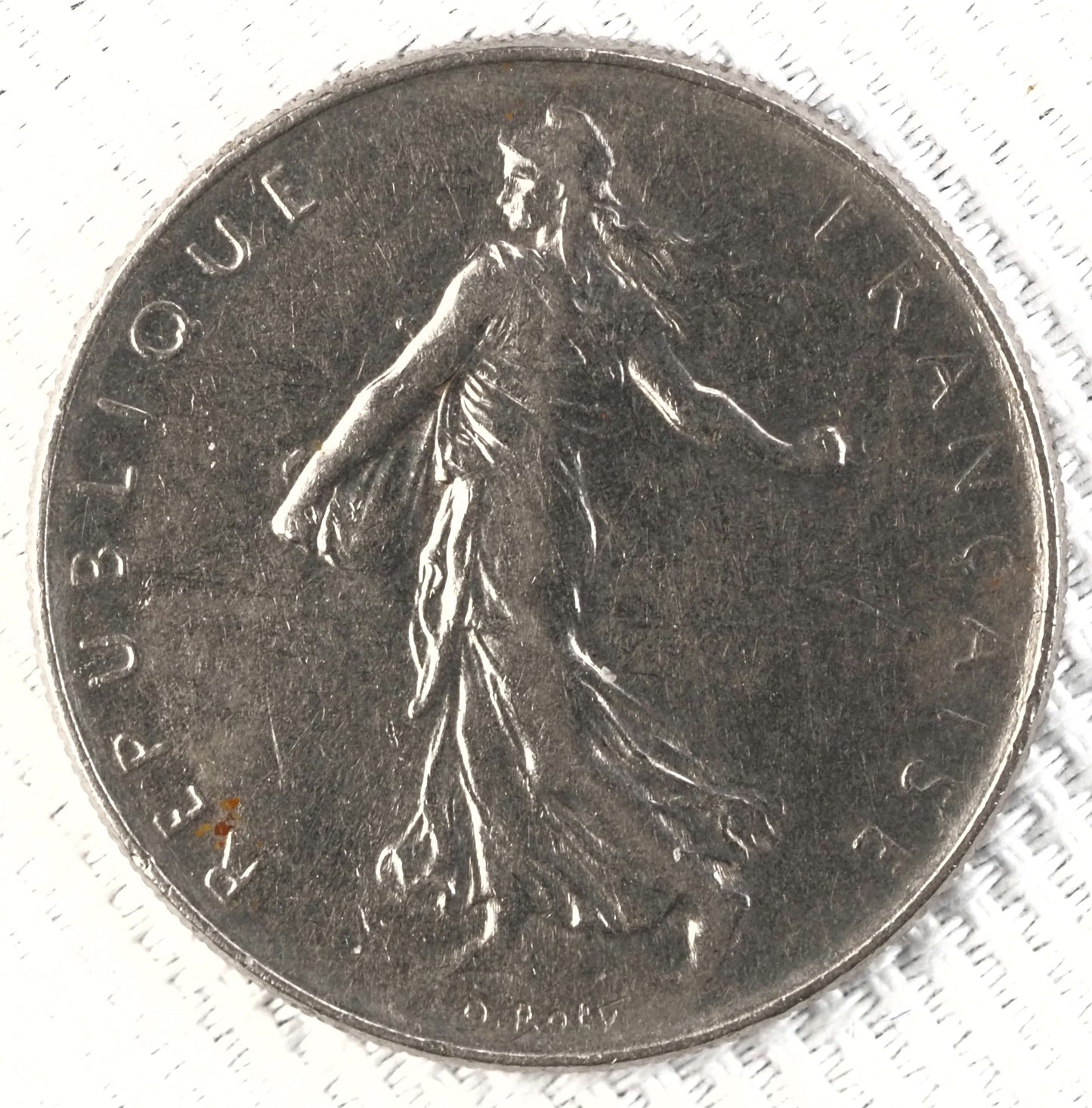 1969 France 1 Franc Coin Obverse View KM# 925.1