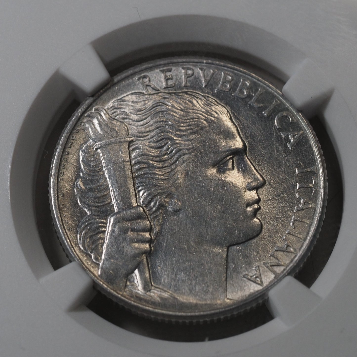 1949R Italy 5L Coin - Obverse Design