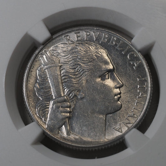 1949R Italy 5L Coin - Obverse Design