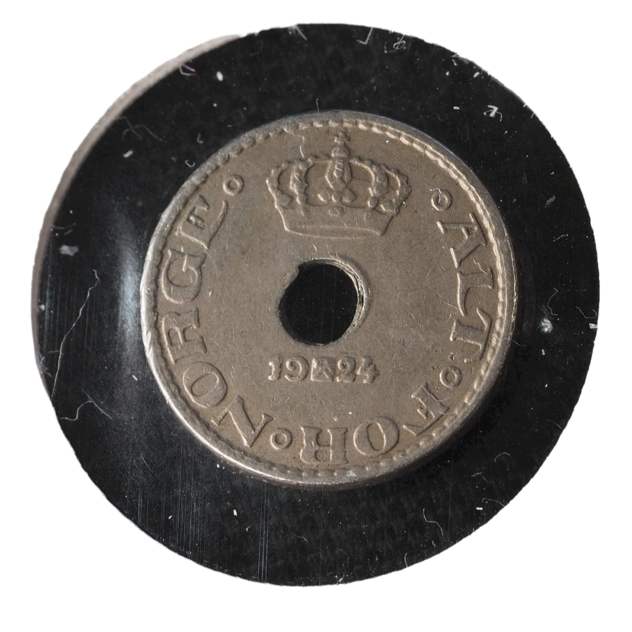 1924 Norway 10 Ore Copper-Nickel Coin