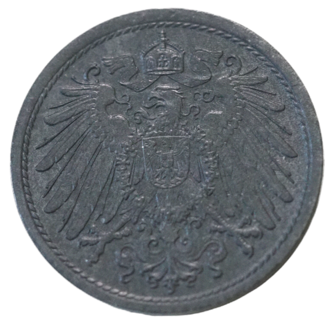 Close-up of 10 Pfennig Germany 1921 KM#26 Coin with clear details