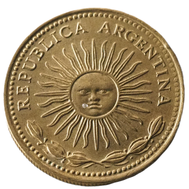 1976 AR Argentina 1 Peso Coin KM# 69, Aluminium-Bronze