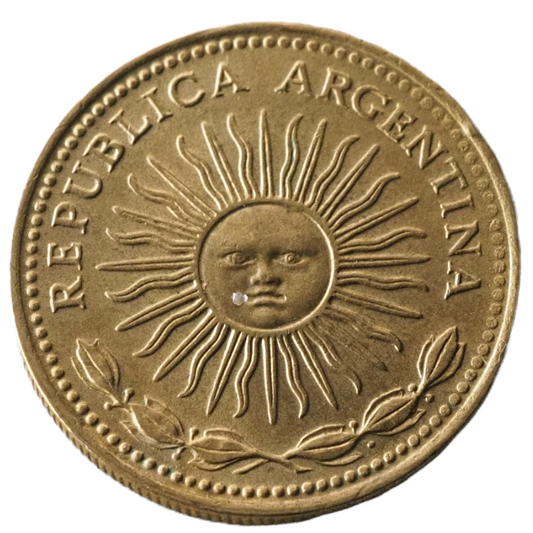 1976 AR Argentina 1 Peso Coin KM# 69, Aluminium-Bronze