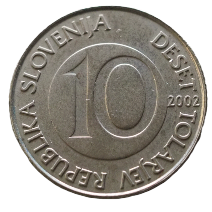 10 Tolarjev Slovenia 2002 UNC Coin Copper-Nickel 5.75g