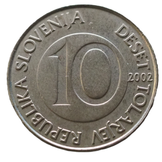 10 Tolarjev Slovenia 2002 UNC Coin Copper-Nickel 5.75g