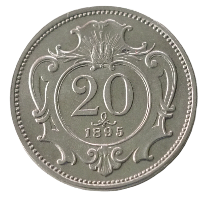 1895 20 Heller Austria Coin UNC