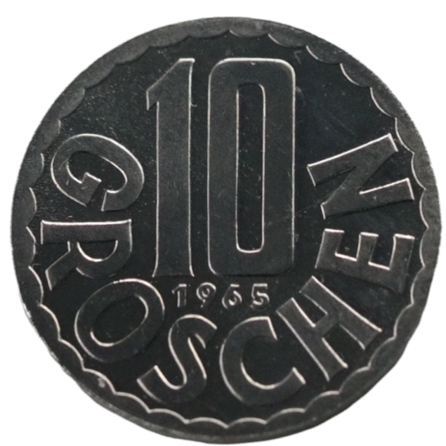 10 Groschen Austria 1965 UNC Coin front design