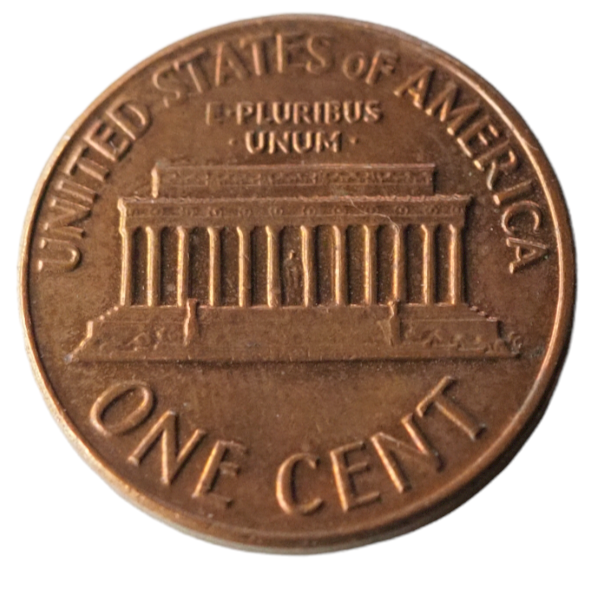 1971 Lincoln One Cent USA Copper-Zinc Coin Reverse