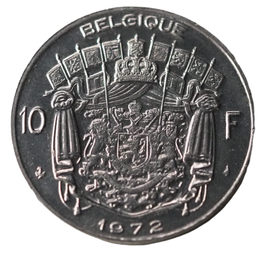 10 Francs Belgium 1972 Coin reverse details
