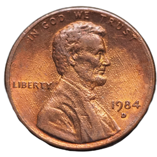 1984 D Lincoln One Cent USA Coin Zinc