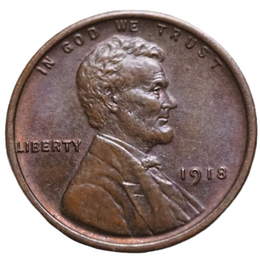 1918 Lincoln Wheat One Cent Error Coin, USA