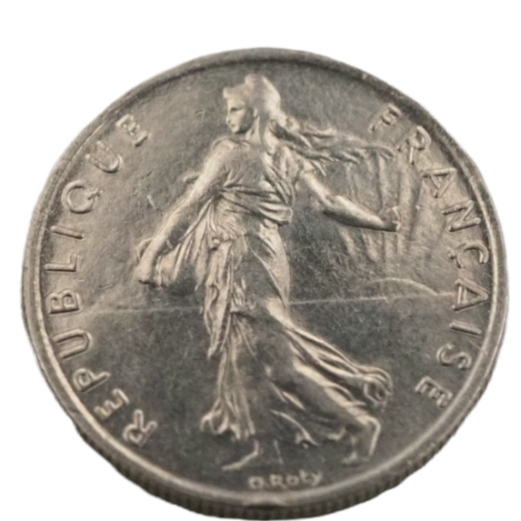 1/2 Half Franc Coin France 1976 in nickel