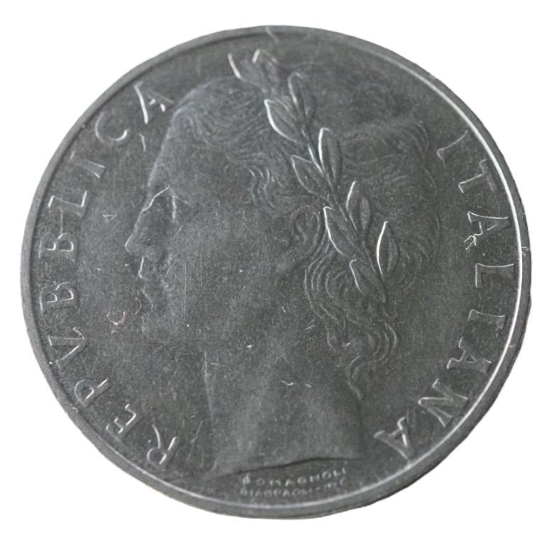 100 Lire Italy 1965 Coin, 8g, AC - Rare Collectible