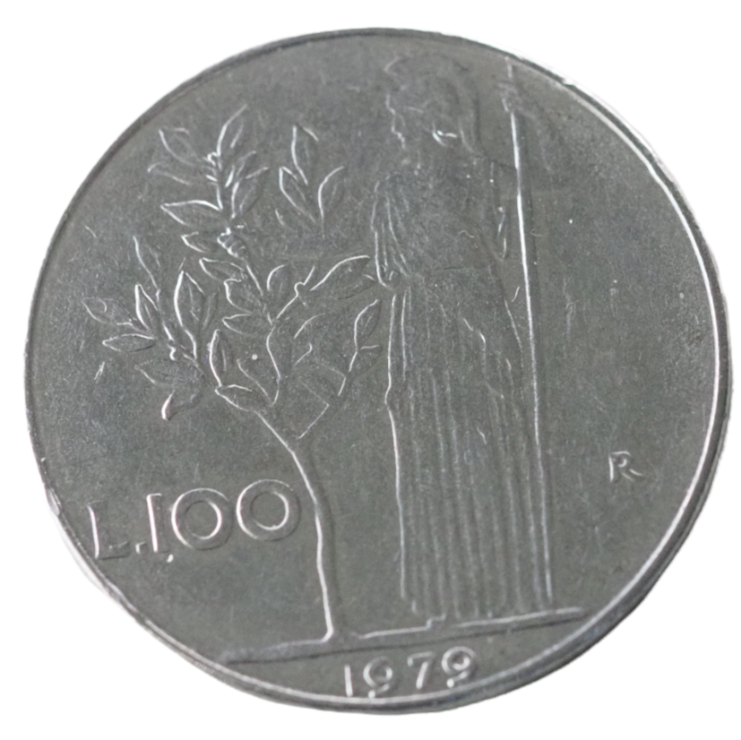 Vintage 100 Lire Italy 1979 Coin, 8g, AC for Collectors