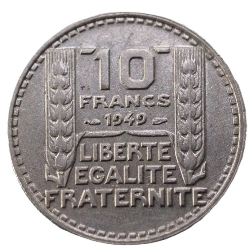 10 Francs France 1949 Coin reverse details