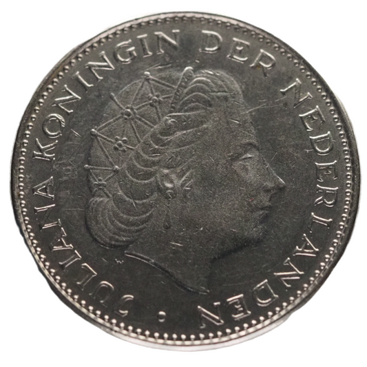 1972 Netherlands 2 1/2 Gulden Coin N# 736 Obverse