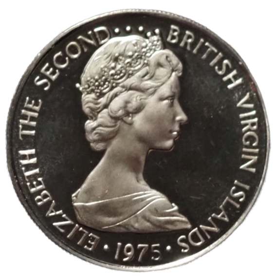 1975 British Virgin Islands 25 Cents Proof Coin KM# 4