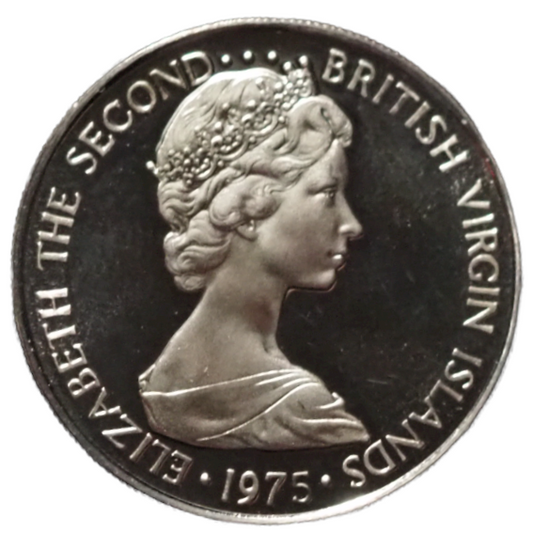 1975 British Virgin Islands 25 Cents Proof Coin KM# 4